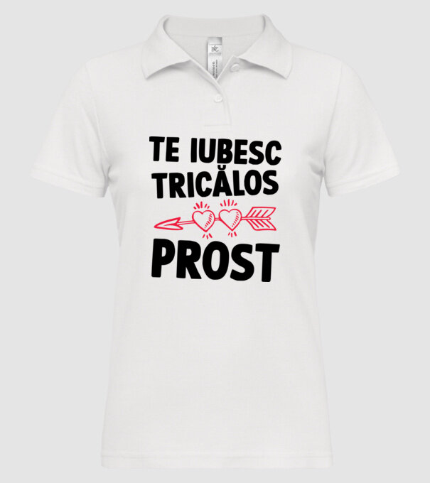 Te iubesc, ticălos prost model alb pe tricou