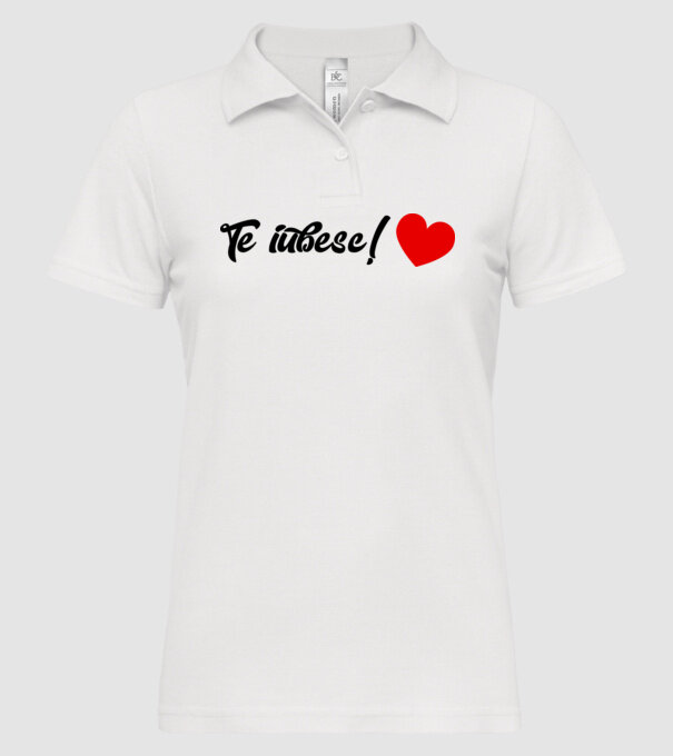 Te iubesc! model alb pe tricou
