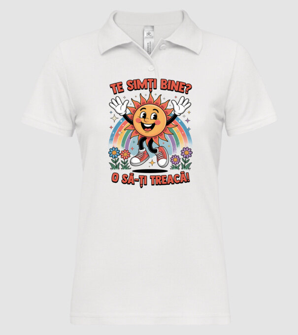 Te simți bine? model alb pe tricou