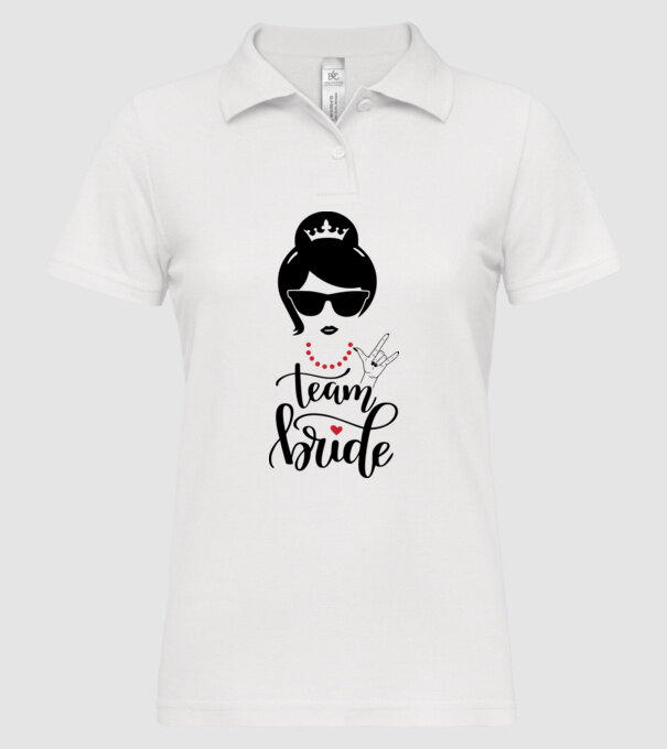 Team Cool Bride model alb pe tricou