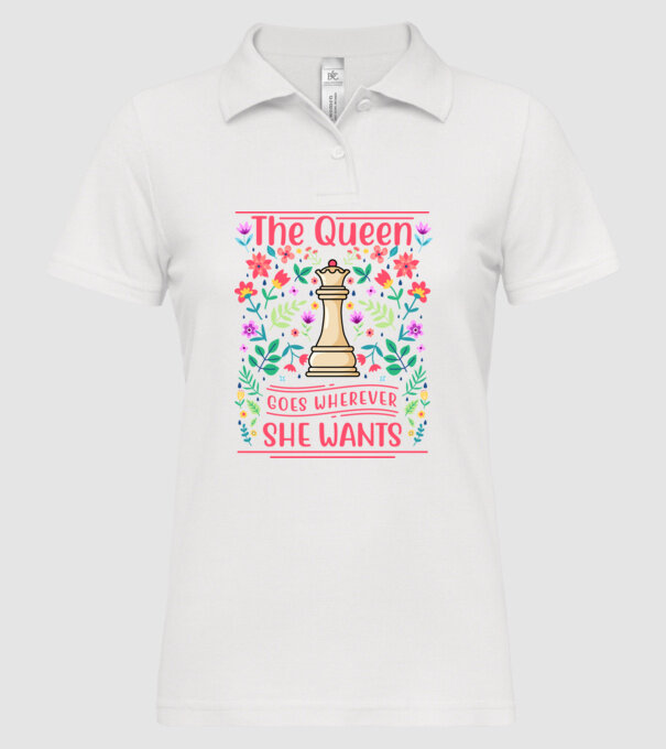 the queen goes wherever she wants model alb pe tricou