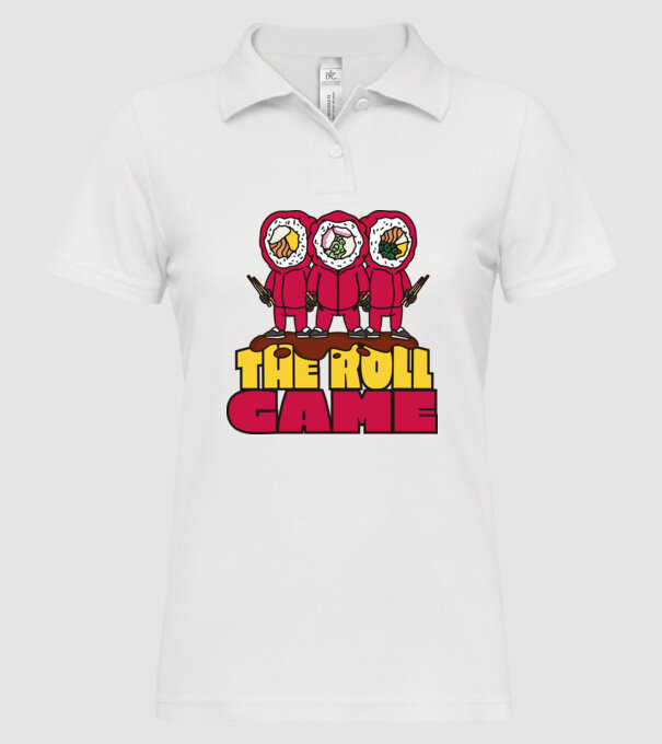the roll game squid game model alb pe tricou