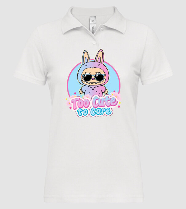 Too cute to care model alb pe tricou