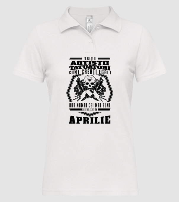 Toți artiștii tatuatori sunt creați egali aprilie model alb pe tricou