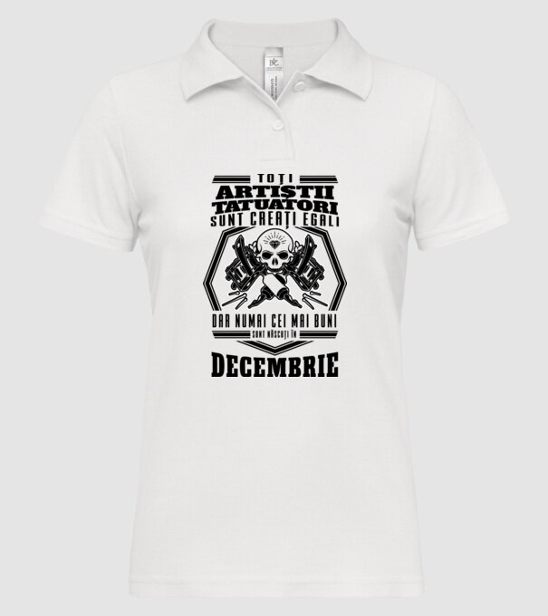 Toți artiștii tatuatori sunt creați egali decembrie model alb pe tricou