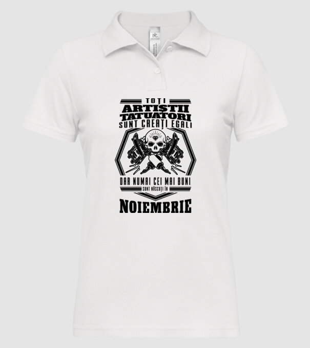 Toți artiștii tatuatori sunt creați egali noiembrie model alb pe tricou