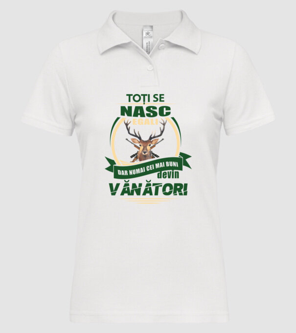 Toți se nasc egali, dar numai cei mai buni devin vânători model alb pe tricou