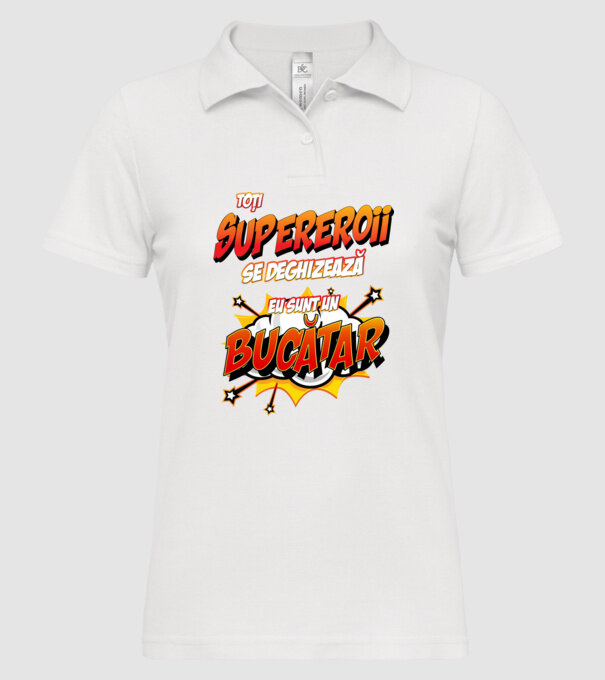 Toți supereroii se deghizează, eu sunt un bucătar model alb pe tricou