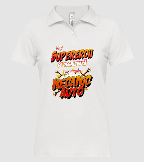 Toți supereroii se deghizează, eu sunt un mecanic auto model alb pe tricou