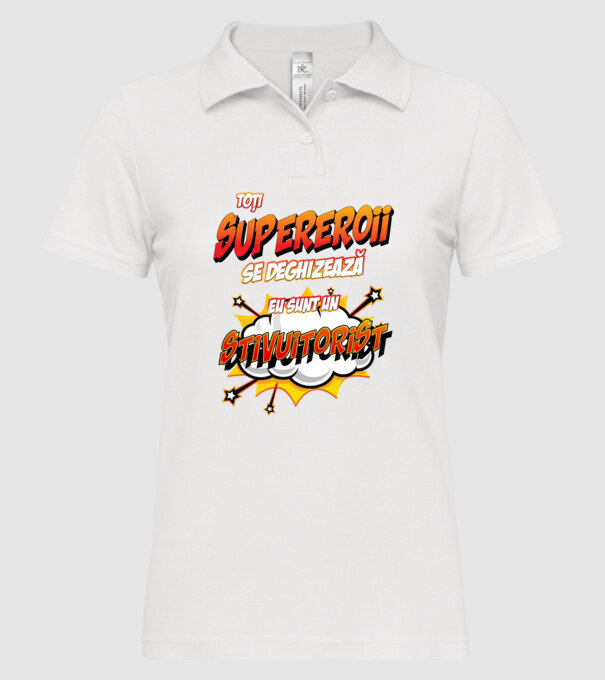 Toți supereroii se deghizează, eu sunt un stivuitorist model alb pe tricou