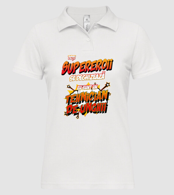 Toți supereroii se deghizează, eu sunt un tehnician de unghii model alb pe tricou