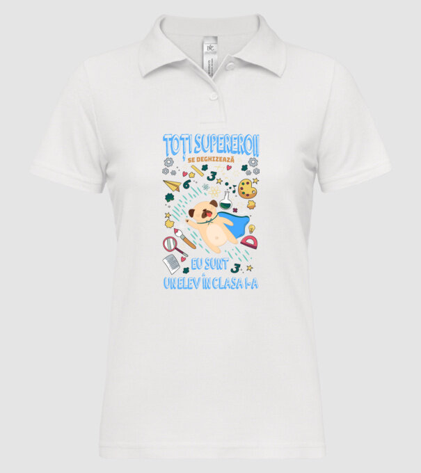 Toți supereroii se deghizează, eu sunt un elev în clasa I-a model alb pe tricou
