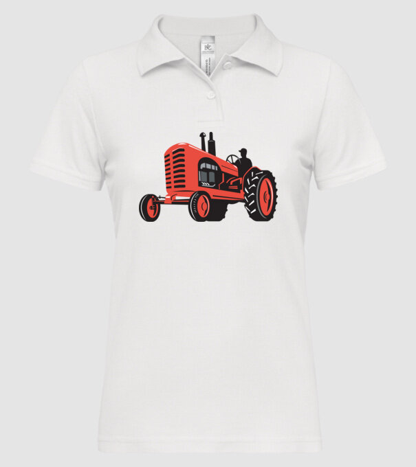 TRACTOR model alb pe tricou