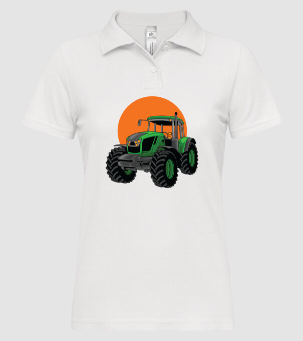 TRACTOR model alb pe tricou