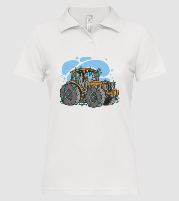 TRACTOR model alb pe tricou
