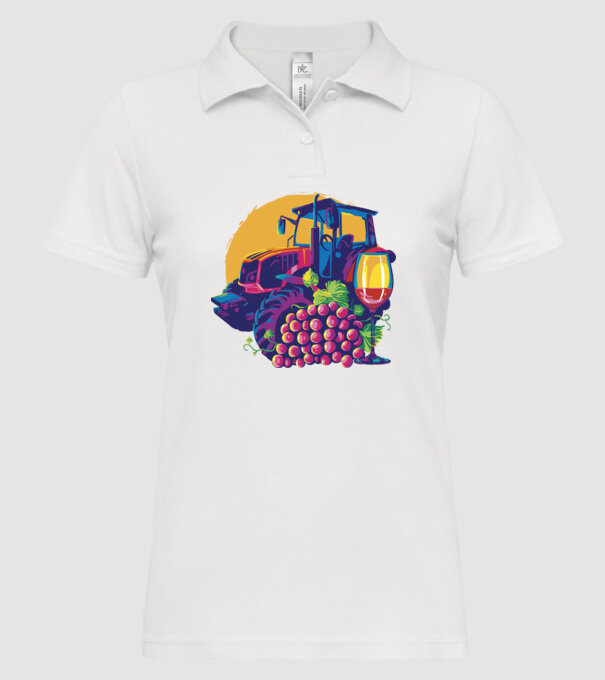 TRACTOR model alb pe tricou