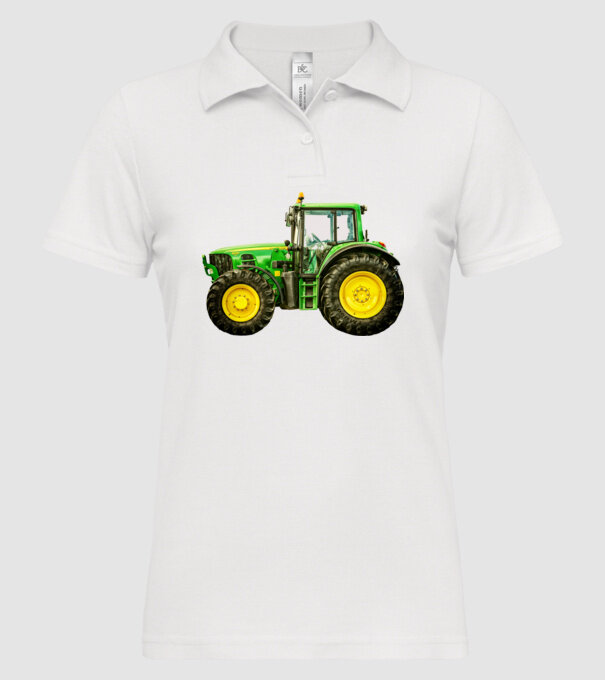 TRACTOR model alb pe tricou