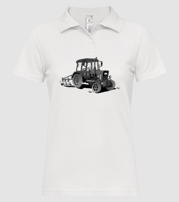 TRACTOR model alb pe tricou