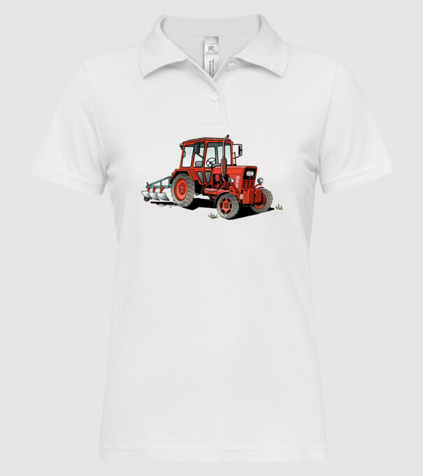 TRACTOR model alb pe tricou