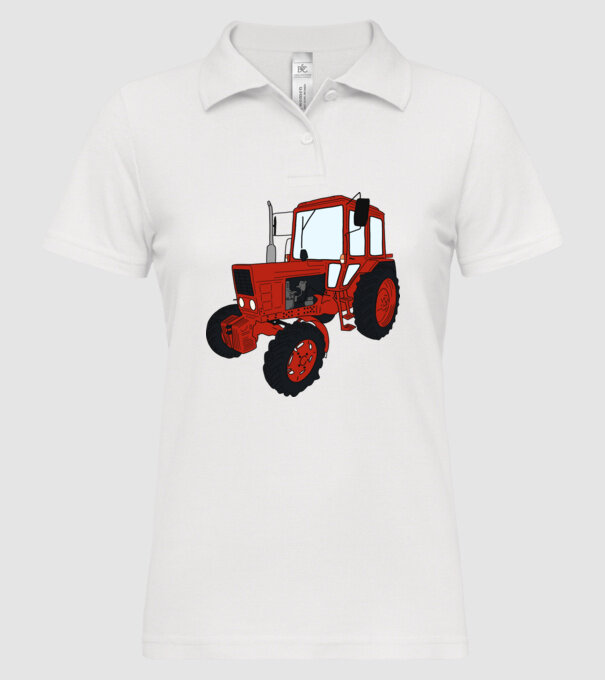 TRACTOR model alb pe tricou