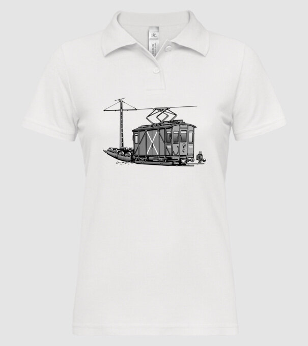 Trenuri model alb pe tricou