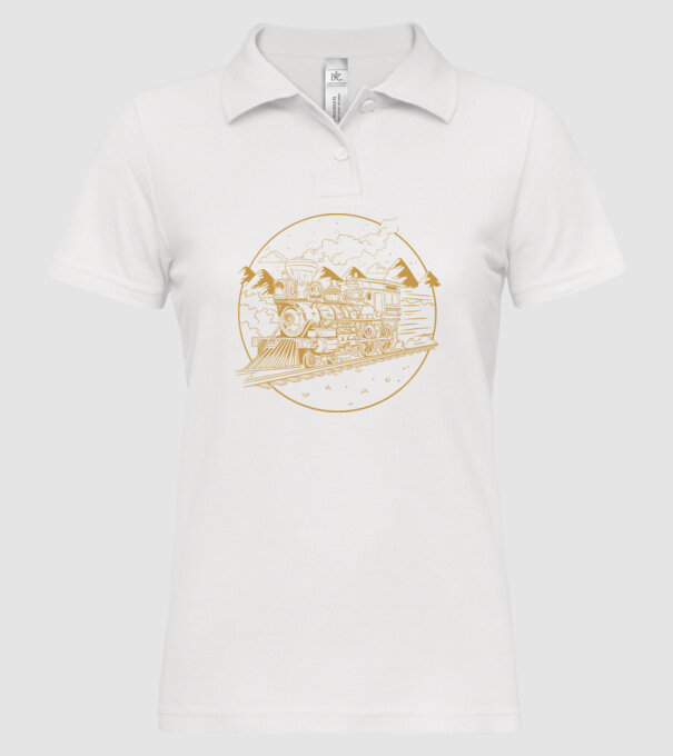 Trenuri model alb pe tricou