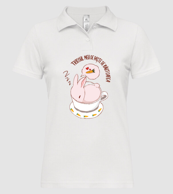 tricoul meu de Paște de băut cafea model alb pe tricou