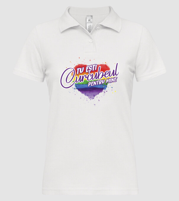Tu ești curcubeul pentru mine model alb pe tricou