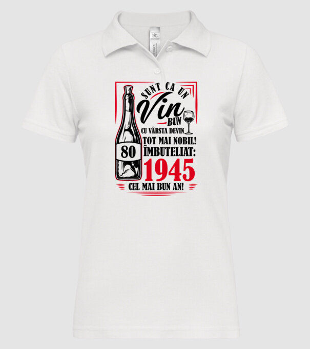 Un Vin Bun 1945 - Alb model alb pe tricou