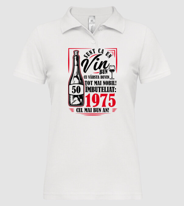 Un Vin Bun 1975 - Alb model alb pe tricou
