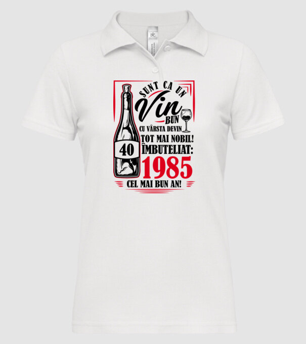 Un Vin Bun 1985 - Alb model alb pe tricou
