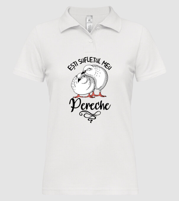 Valentine ești sufletul meu pereche model alb pe tricou