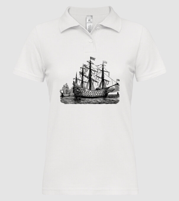 Vapoare model alb pe tricou