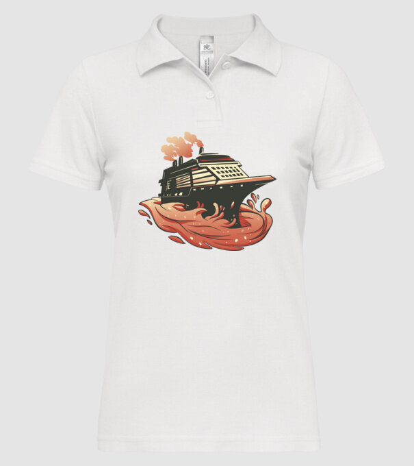 Vapoare model alb pe tricou