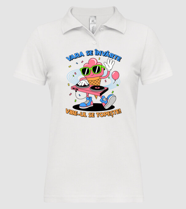 Vara se învârte model alb pe tricou