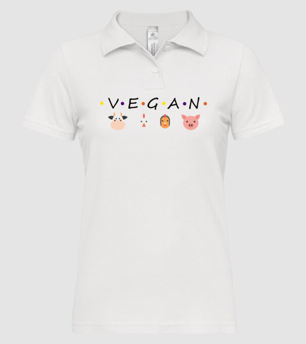 Vegan friends model alb pe tricou