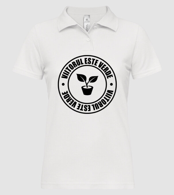 Viitorul este verde model alb pe tricou