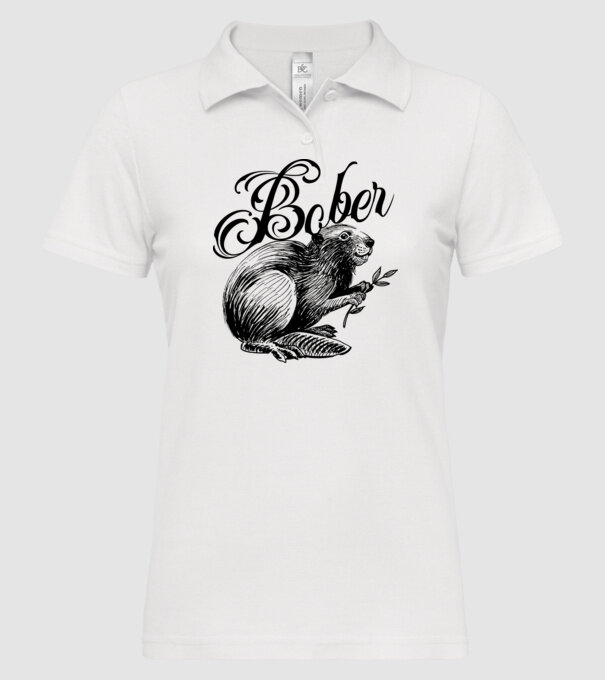 Vintage Bober model alb pe tricou