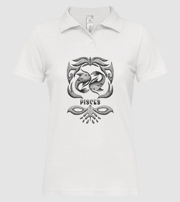 Vintage zodiac pisces model alb pe tricou