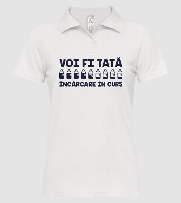 Voi fi tată - încărcare în curs model alb pe tricou