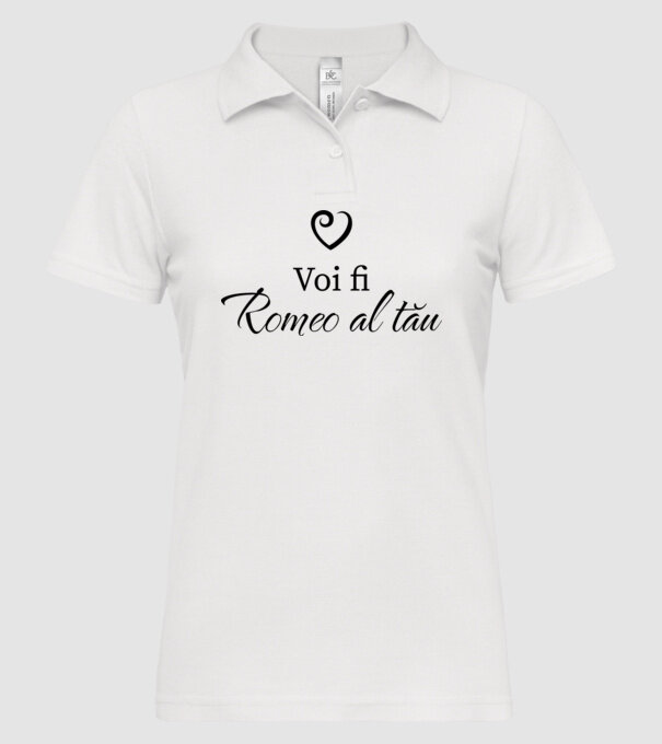 Voi fi Romeo al tău model alb pe tricou