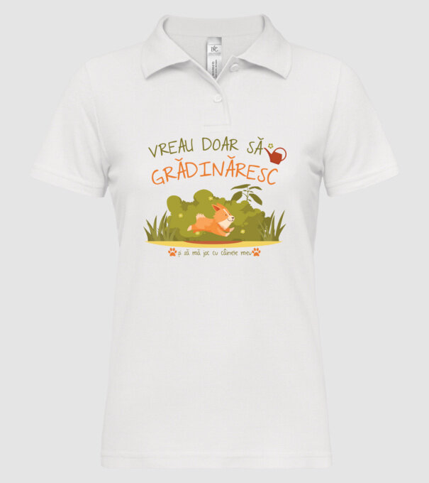 vreau doar să grădinăresc  model alb pe tricou
