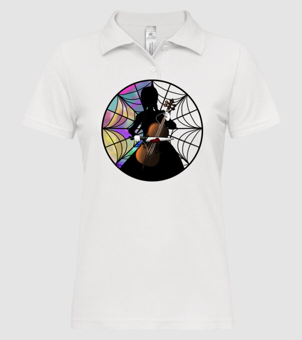 Wednesday Addams Cello - Enid room model alb pe tricou