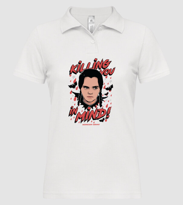 WEDNESDAY Killing You in my mind model alb pe tricou