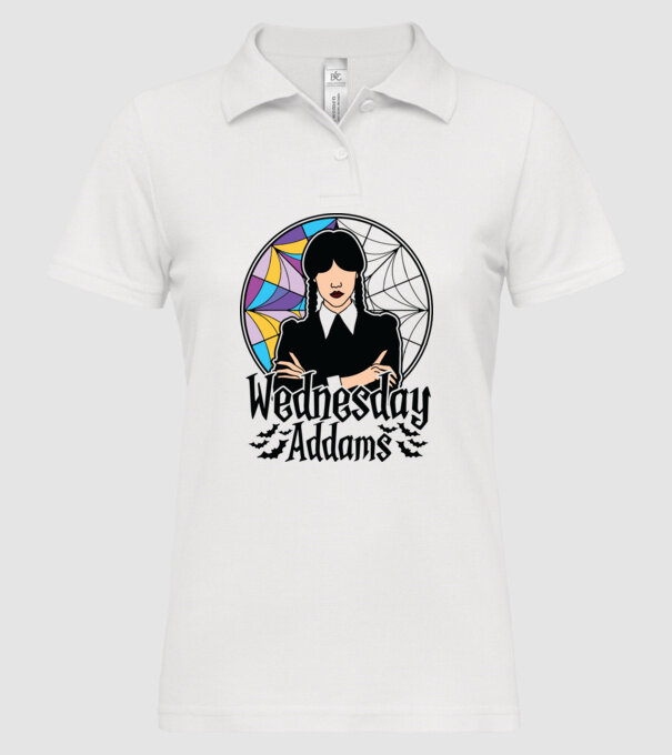 Wednesday Window colorful model alb pe tricou