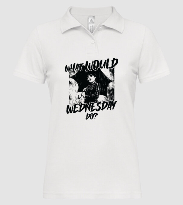 What would Wednesday do model alb pe tricou