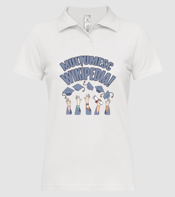 Wikipedia model alb pe tricou