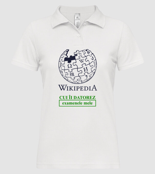 Wikipedia: cui îi datorez examenele mele model alb pe tricou