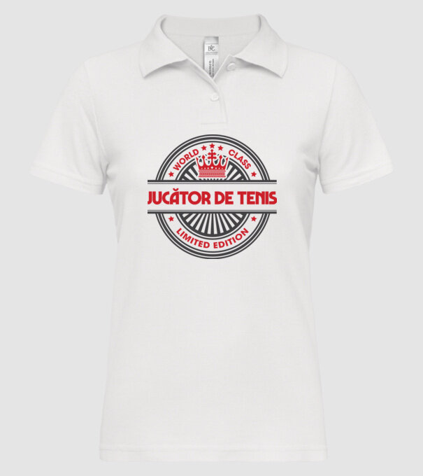 jucător de tenis model alb pe tricou