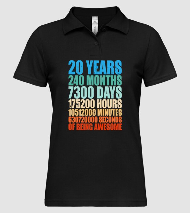 20 years of being awesome model negru pe tricou
